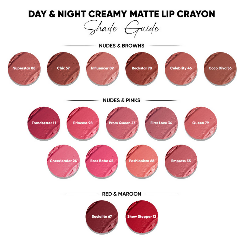 Parul Garg Beauty Day & Night Creamy Matte Lip Crayon - Queen 79 - Distacart