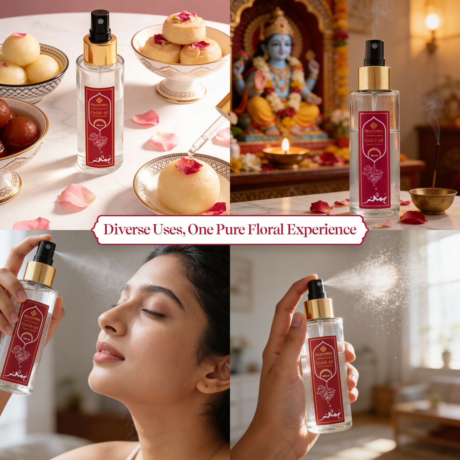 Pujashree Gulab Jal (Natural Rose Water Face Toner) - Dista