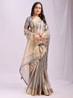 Thumbnail for Astita Organza Grey Saree