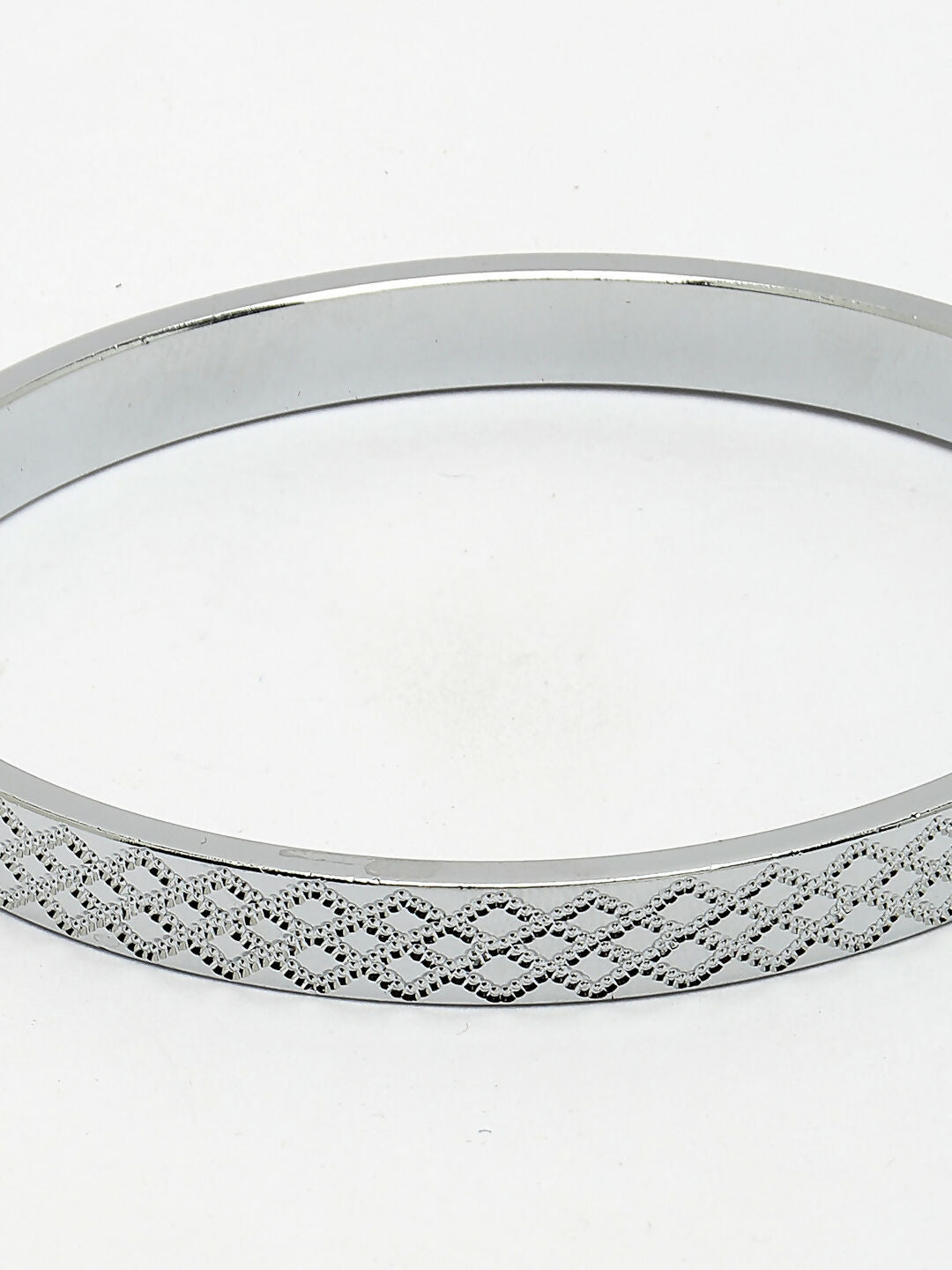 NVR Men's Silver-Plated Stainless Steel Kada Bracelet - Distacart