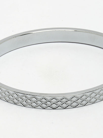 NVR Men's Silver-Plated Stainless Steel Kada Bracelet - Distacart