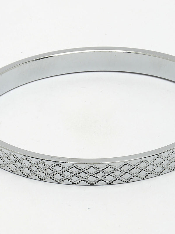 NVR Men's Silver-Plated Stainless Steel Kada Bracelet - Distacart
