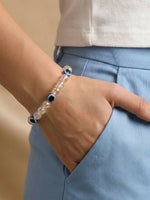 Thumbnail for NVR White Crystal Evil Eye Bracelet for Men & Women - Distacart