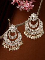 Thumbnail for NVR Women Gold-Plated Kundan Handcrafted Chandbalis Earrings - Distacart