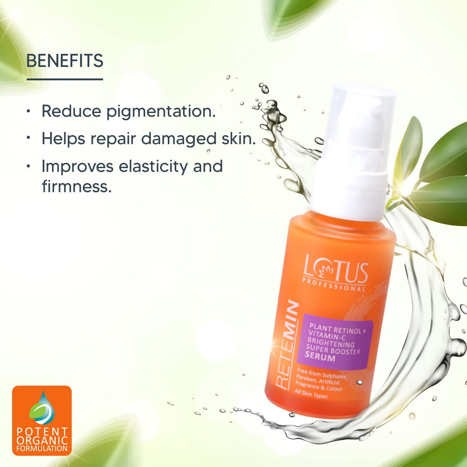 Lotus Professional Retemin Plant Retinol + Vitamin C Brightening Super Booster Serum - Distacart