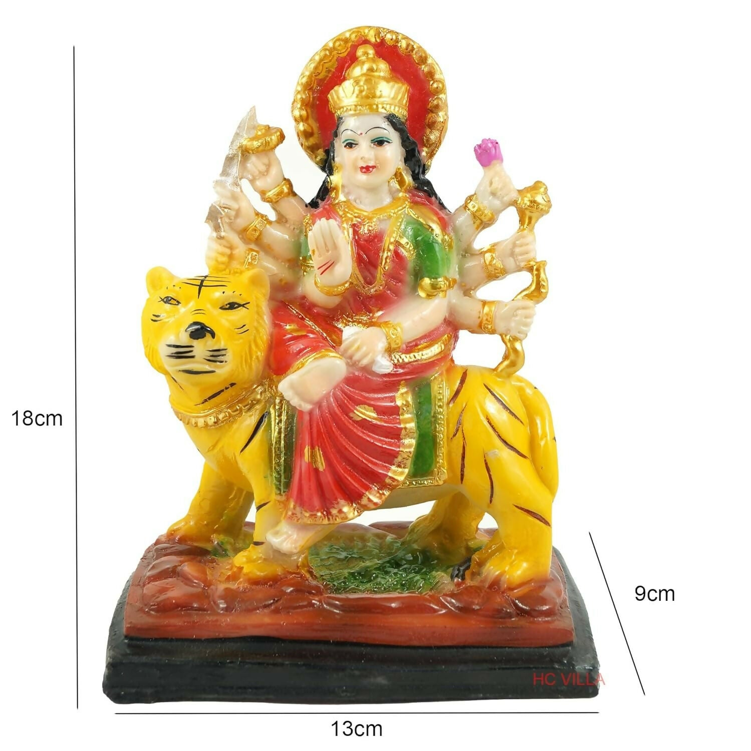 Hc Villa Polyresin Sherawali Mata Durga Maa Murti Statue - Distacart