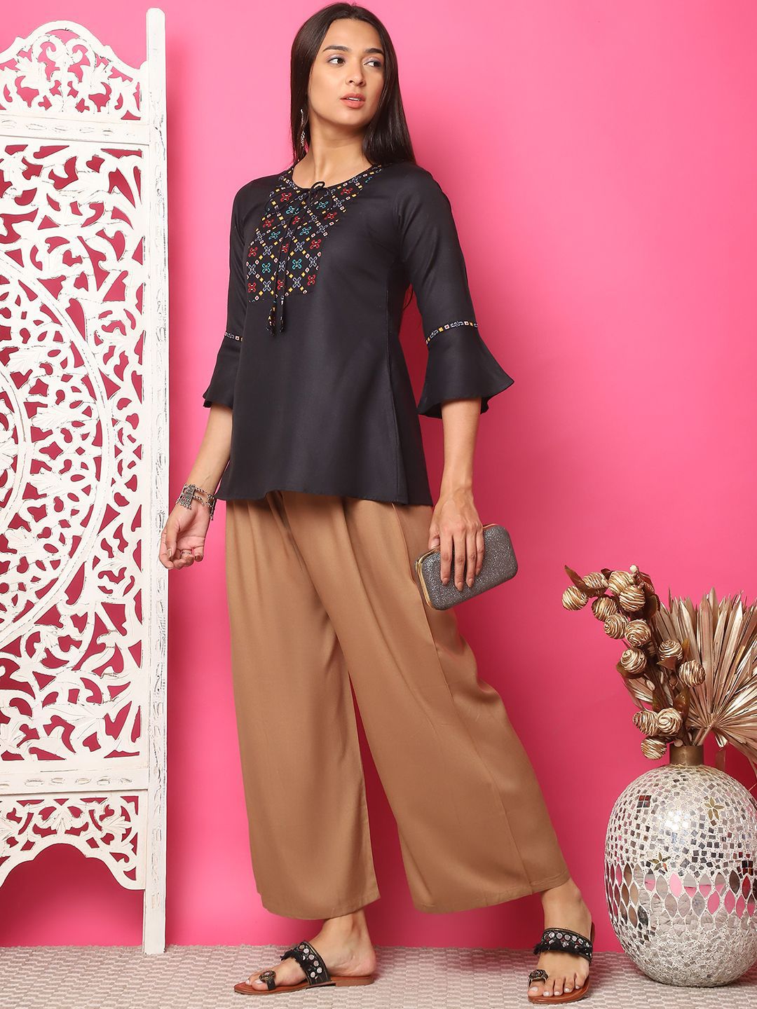 TAG 7 Women Wide Leg Palazzos - Distacart