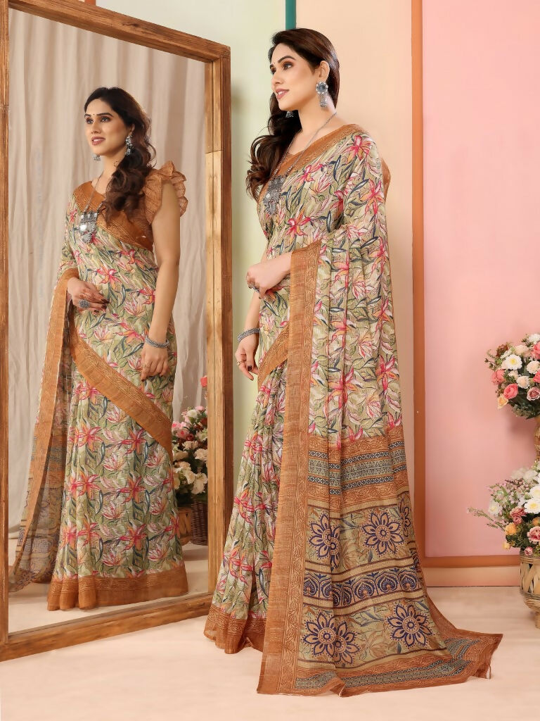 Partywear Designer Coffee Kota Doriya Fancy Saree - Dyuti - Distacart