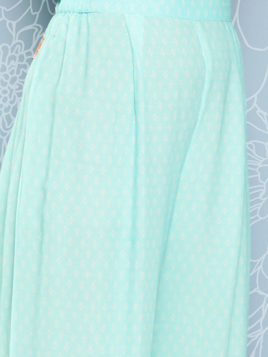 Ahalyaa Women's Traditional wear Co-ords - Blue - Distacart