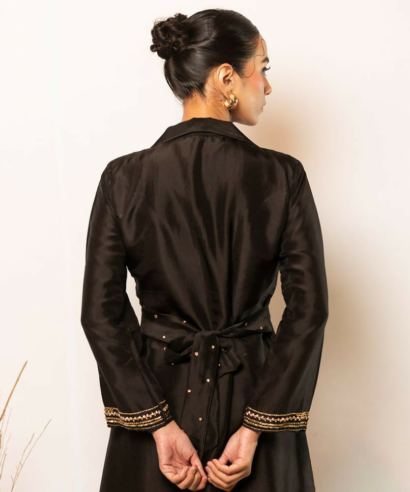 Timaraa Midnight Black Hand Embellished Co-Ord Set - Dista