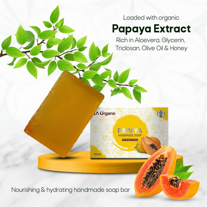 LA Organo Papaya Handmade Natural Bath Soap - Distacart