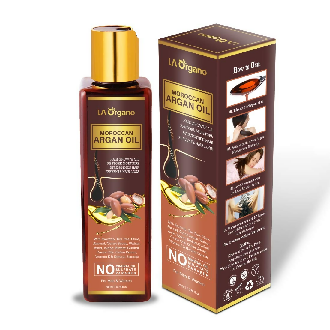 LA Organo Moroccan Argan Hair Oil - Distacart