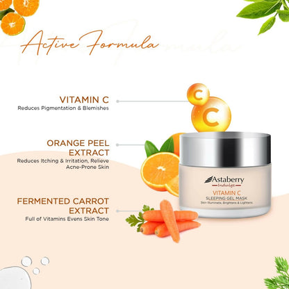 Astaberry Indulge Vitamin C Sleeping Gel Mask - Distacart