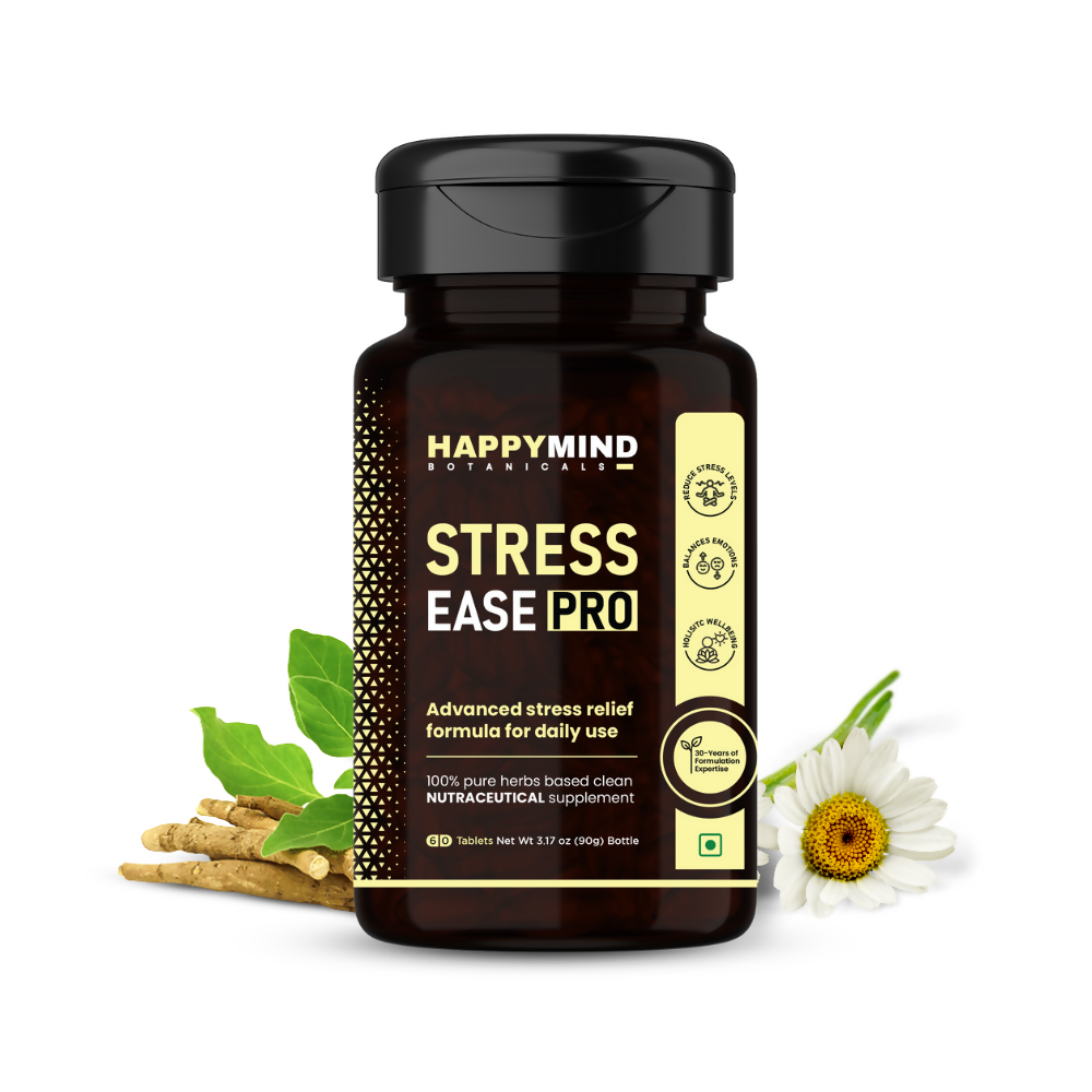 HappyMind Botanicals Stress Ease Pro Veg Tablets