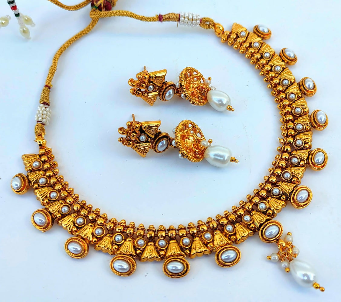 Kemp Antique White Necklace Set - Distacart