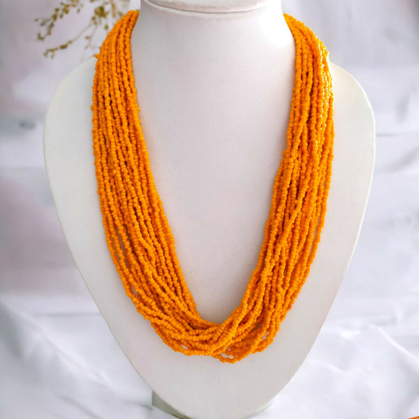 Inhanns Handmade Beaded Multilayer Necklace, 20 Layers - Yellow - Distacart