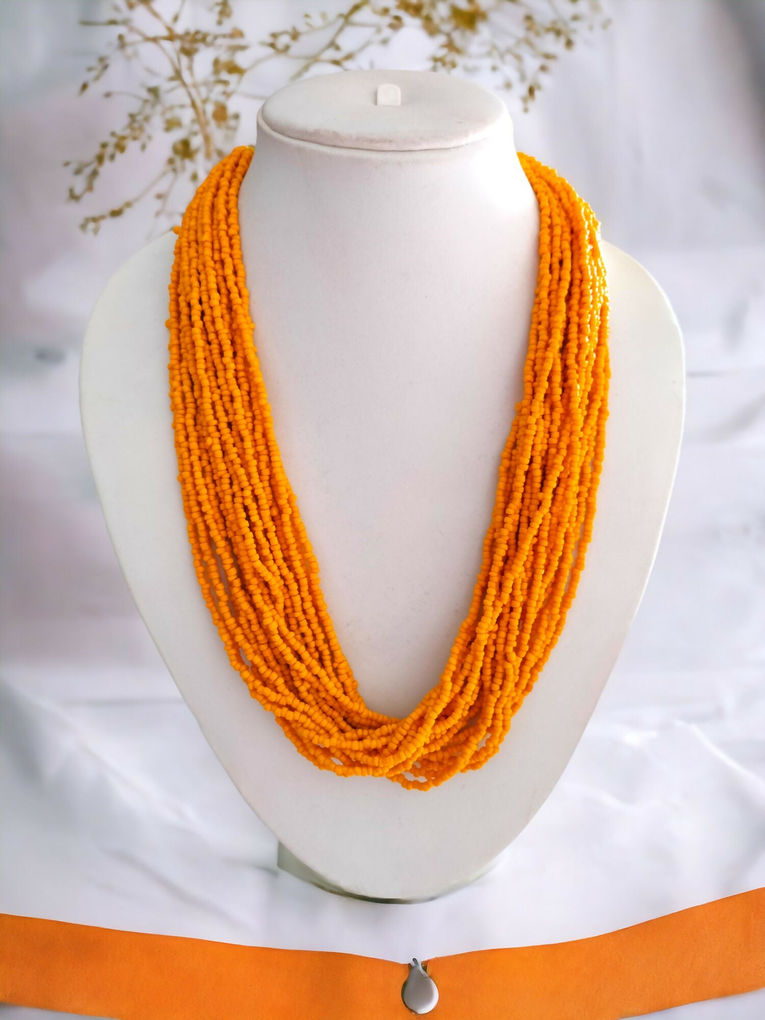 Inhanns Handmade Beaded Multilayer Necklace, 20 Layers - Yellow - Distacart