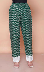 Thumbnail for Miravan Womens Green Rayon Zigzag Print Kurta With Palazzo Set - Distacart