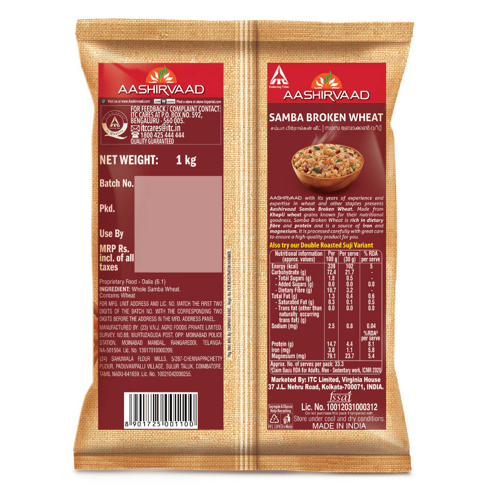 Aashirvaad Samba Broken Wheat Rava - Distacart