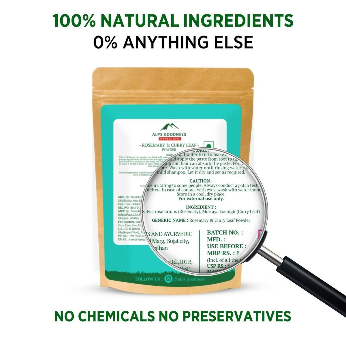 Alps Goodness Rosemary & Curry Leaf Powder - Distacart