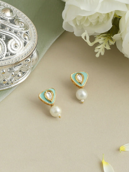 Ruby Raang Ruhani Green Pearl Earrings - Distacart