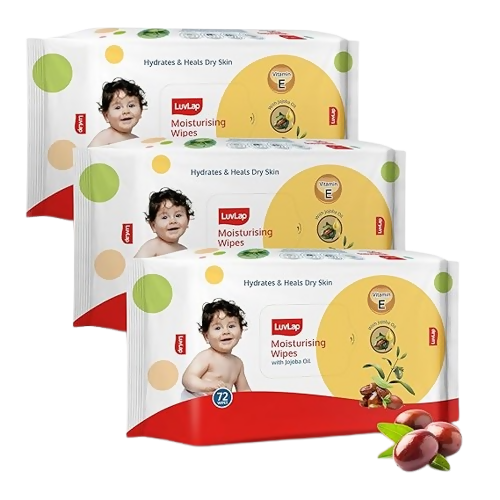 LuvLap Moisturising Wet Wipes without Lid - Jojoba Oil - Distacart
