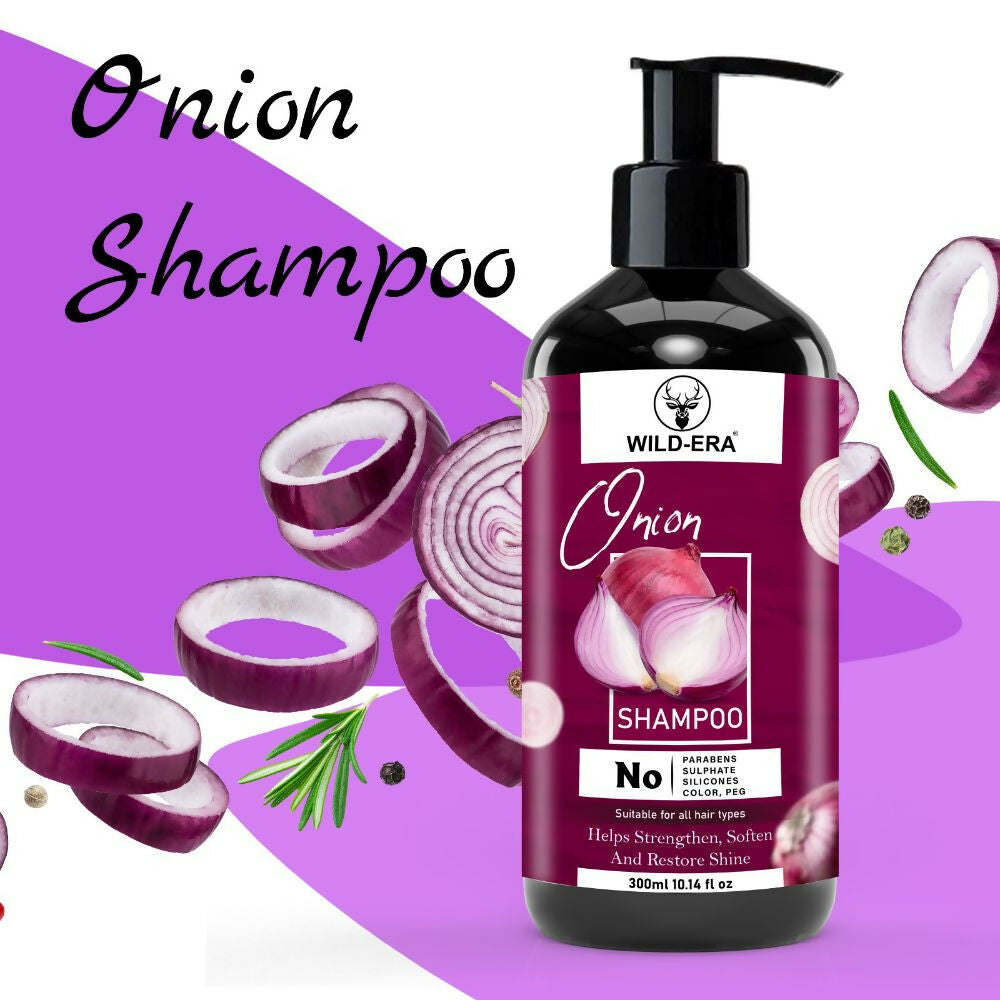 Wildera Onion Oil Shampoo with Red Onion Seed Oil Extract, Black Seed Oil & Pro-Vitamin B5 - Distacart