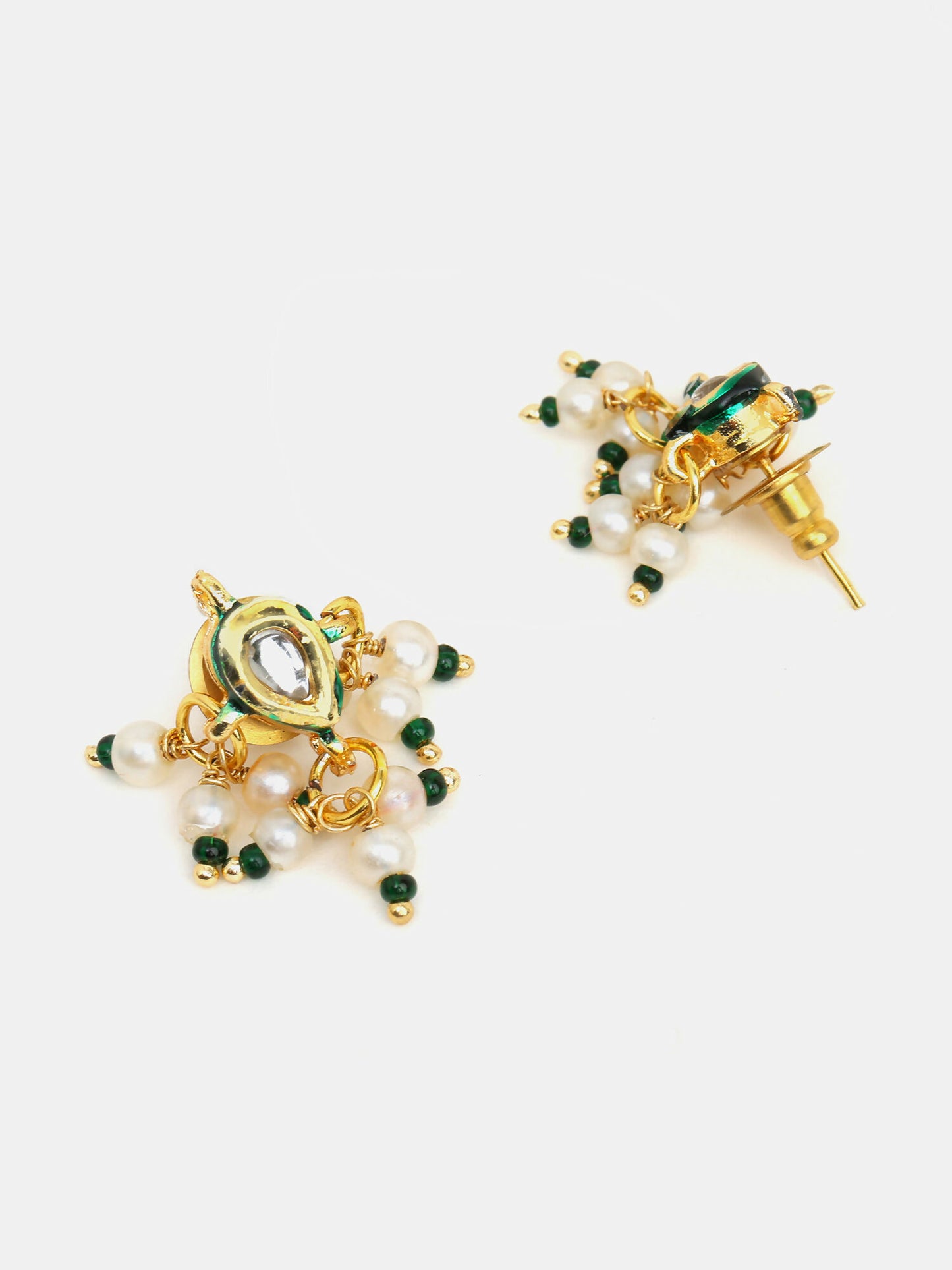 Ruby Raang Pearl Blossom Set Of Maang Tikka And Earrings - Distacart