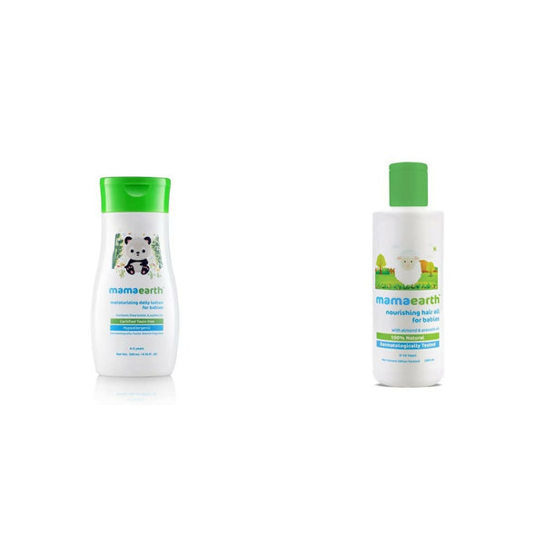 Mamaearth Daily Moisturizing Lotion & Nourishing Baby Hair Oil, With Almond & Avocado Oil - Distacart