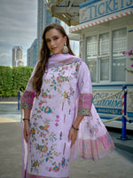 Thumbnail for Joban Fashion Purple Position Digital Print With Position Foil Kurta Set