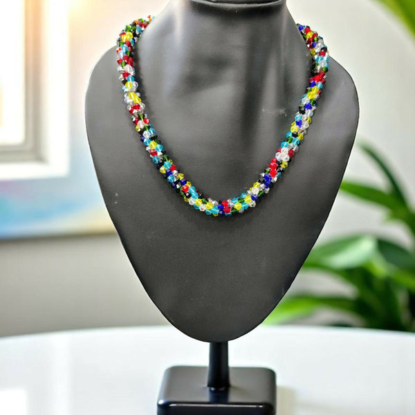 Inhanns Noor-E-Jalwa – Handmade Crystal Bead Necklace -Adjustable - Multi Colour Only Necklace - Distacart