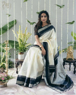 Thumbnail for Preksha Creation Banarasi Soft Silk Women White Saree - Distacart