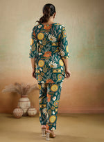 Thumbnail for Prazu Fashion Green Printed Cotton Reyon Festival Wear Co-Ord Set - Distacart