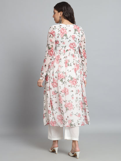 Fab Fashion White Floral Alia Cut Set - Distacart