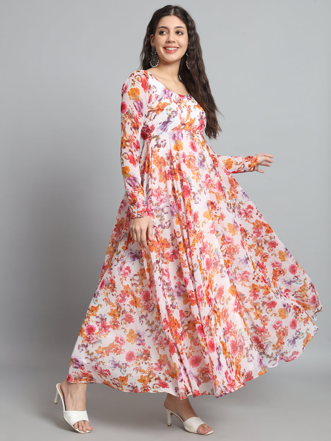 Fab Fashion Tiny Red Floral Gota Anarkali - Distacart