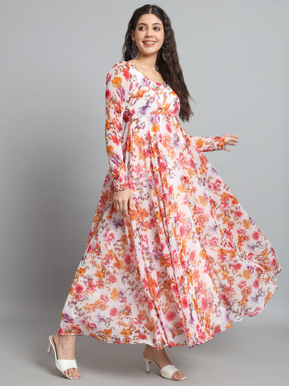 Fab Fashion Tiny Red Floral Gota Anarkali - Distacart