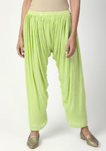 Thumbnail for trueBrowns Green Silver Laced Kurta- Ruffled Pant - Distacart