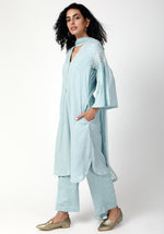 Thumbnail for trueBrowns Blue Silver Laced Kurta-Pant-Dupatta - Distacart