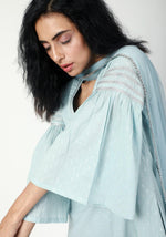Thumbnail for trueBrowns Blue Silver Laced Kurta-Pant-Dupatta - Distacart