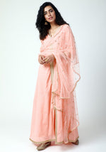 Thumbnail for trueBrowns Peach Lace Kurta-Pant-Dupatta - Distacart