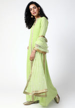 Thumbnail for trueBrowns Green Lace Kurta-Pant-Dupatta - Distacart