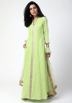 Thumbnail for trueBrowns Green Lace Kurta-Pant-Dupatta - Distacart