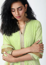 Thumbnail for trueBrowns Green Lace Kurta-Pant-Dupatta - Distacart