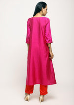 Thumbnail for trueBrowns Pink Laced Kurta Set