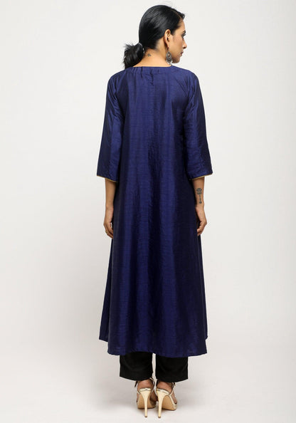 trueBrowns Blue Laced Kurta Set - Distacart
