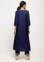 Thumbnail for trueBrowns Blue Laced Kurta- Foil Pant - Distacart