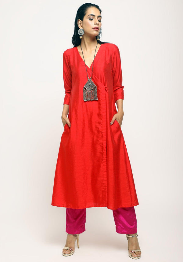 trueBrowns Orange Angrakha Set
