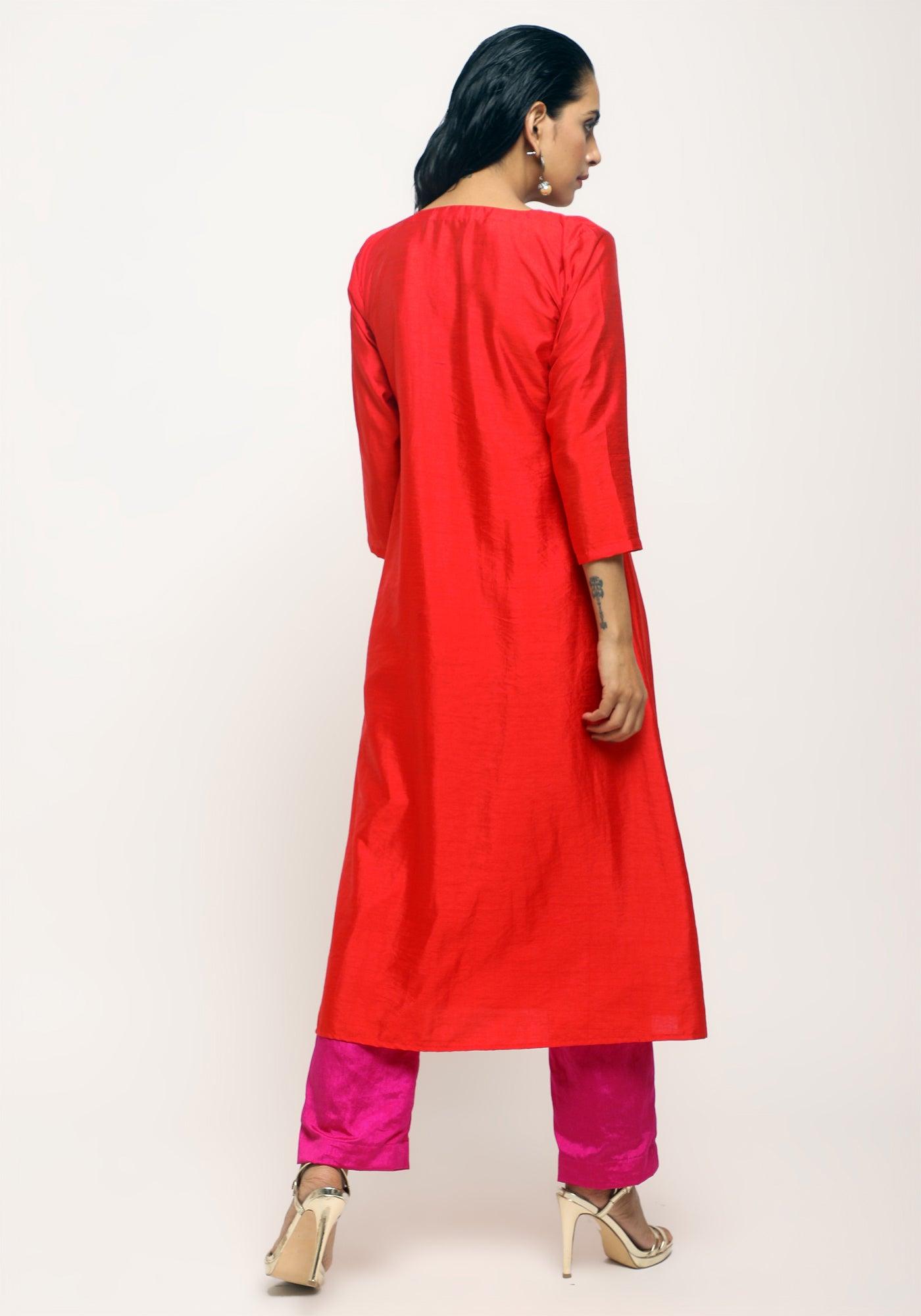 trueBrowns Orange Angrakha Set