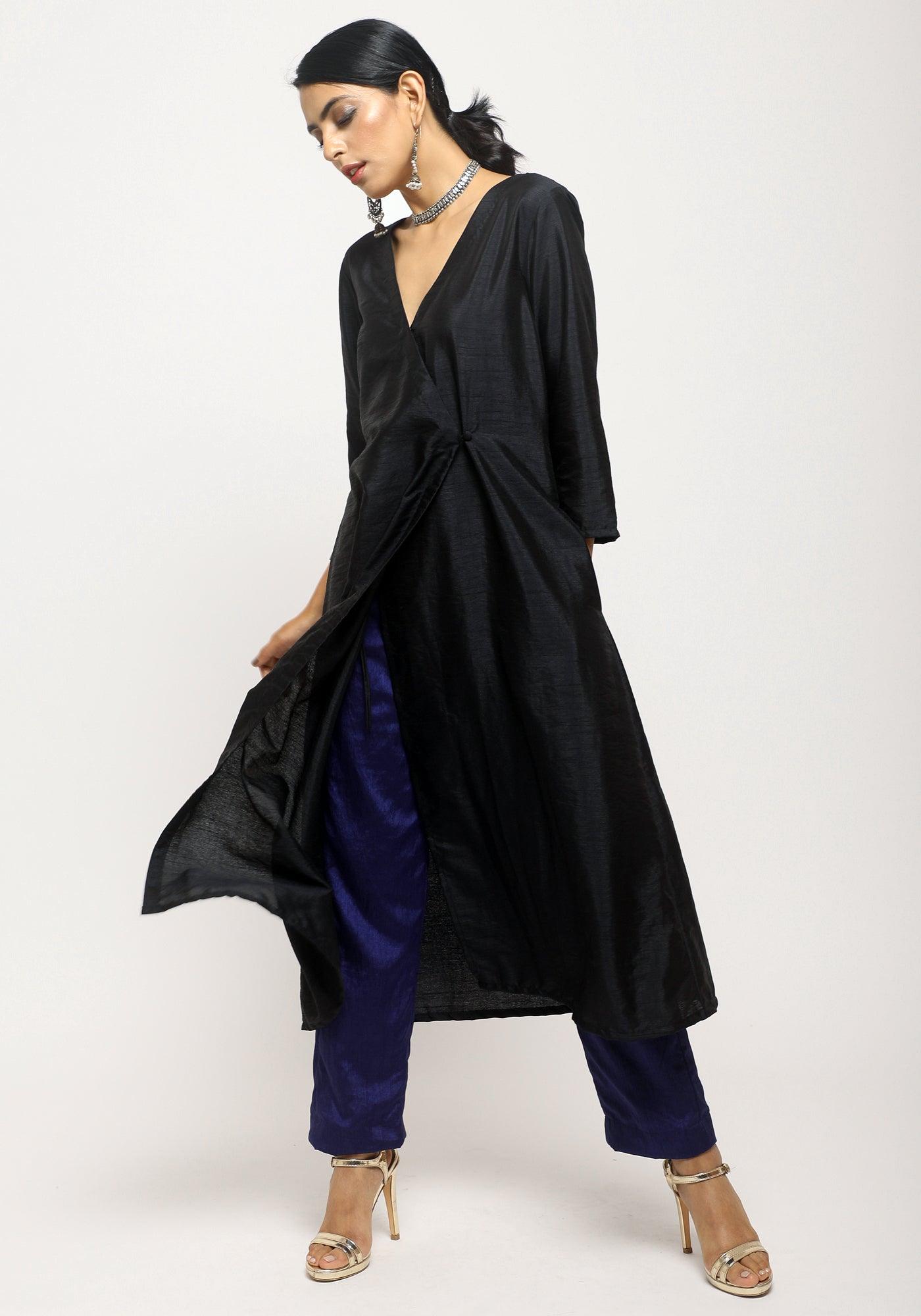 trueBrowns Black Angrakha Set - Distacart