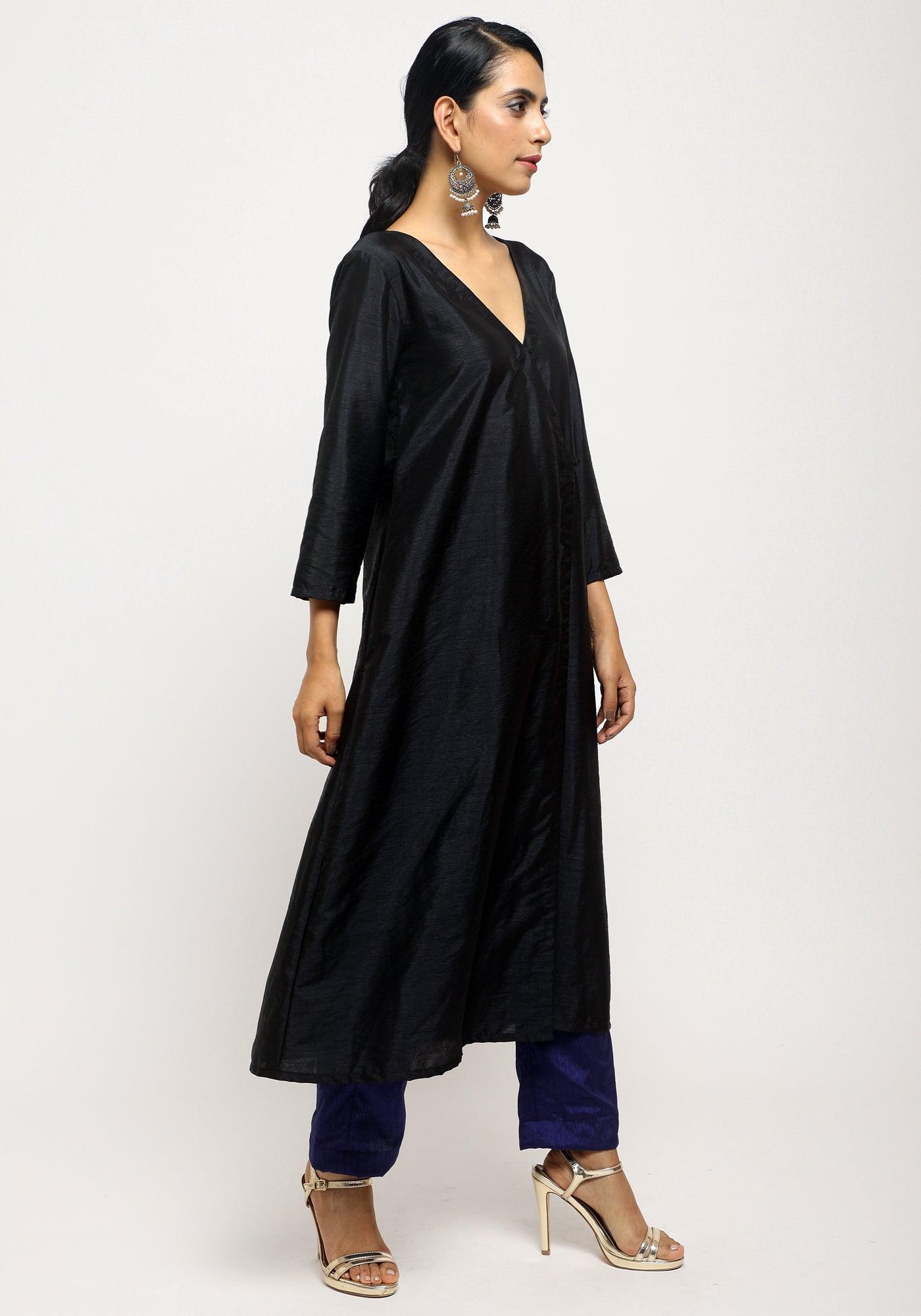 trueBrowns Black Angrakha Set - Distacart